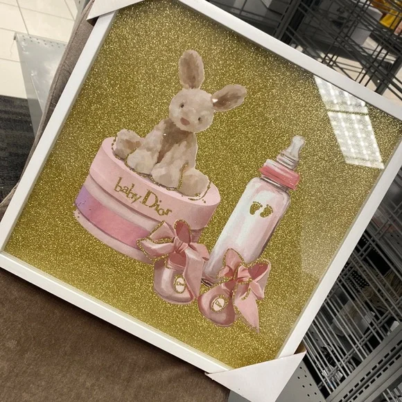 ๐ฐ๐DIOR BABY DESIGNER GLASS WALL ART ๐ผ - Picture 1 of 2